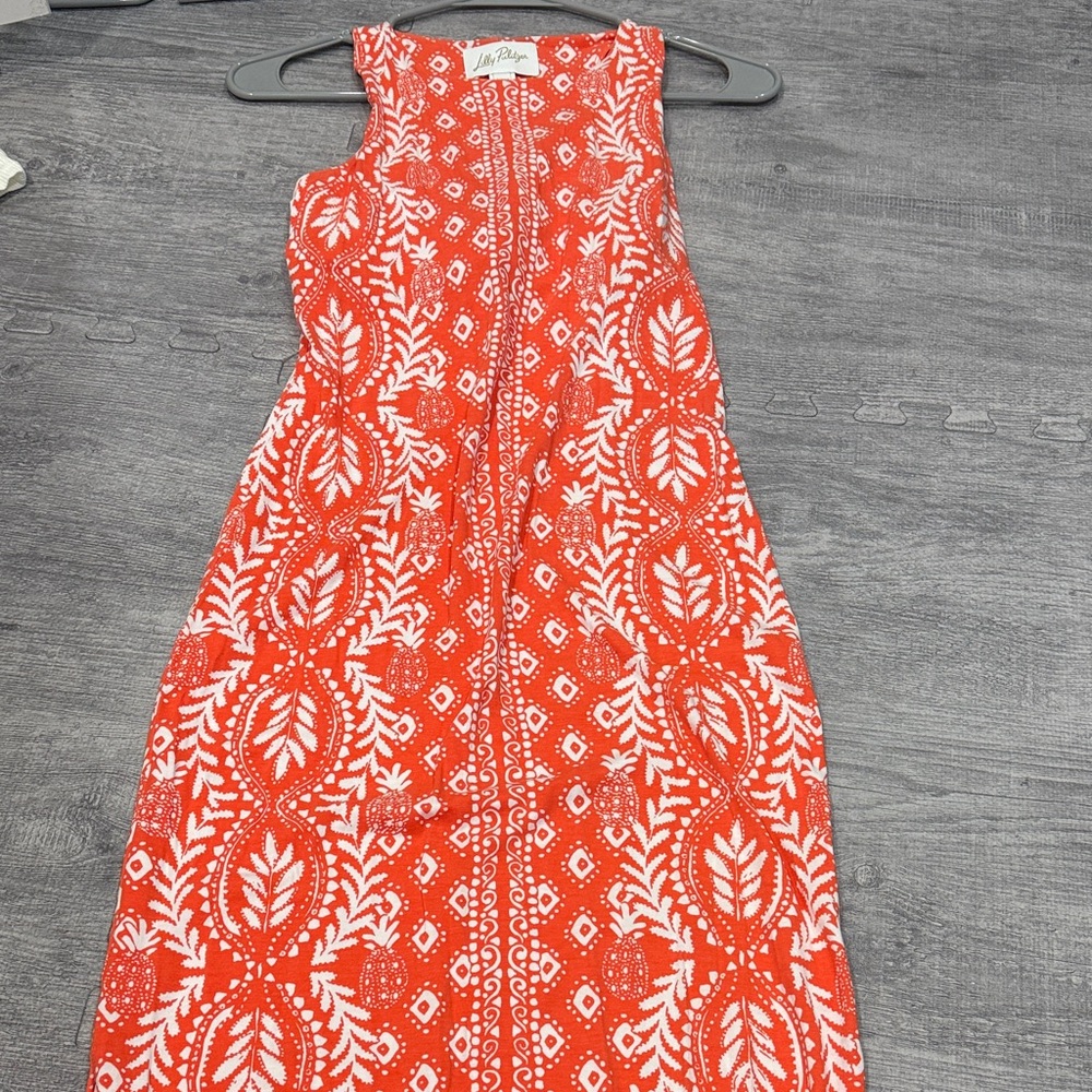 Lilly Pulitzer Vibrant Red and White Midi Dress